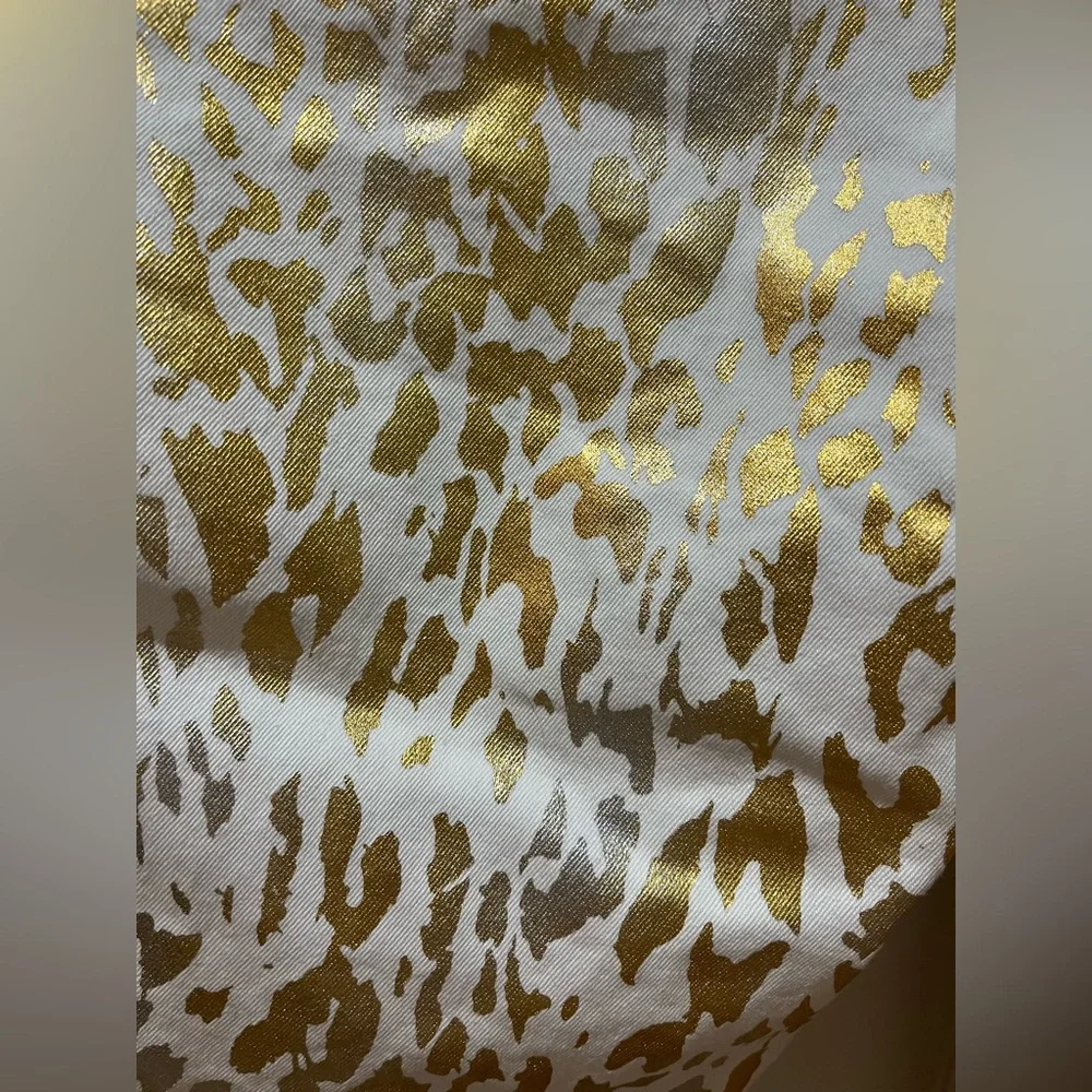 Chico's Gold and White Patterned Denim - Picture 4 of 4